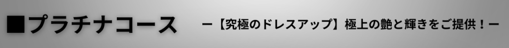【究極のドレスアップ】極上の艶と輝きをご提供！のプラチナコース